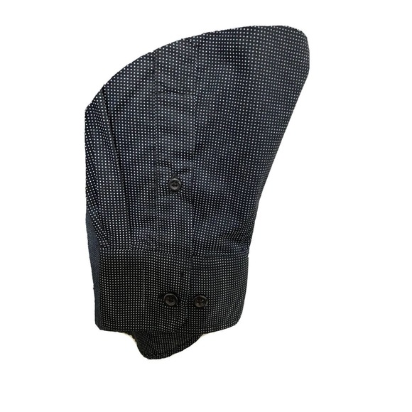 (T10) Beverly Hills Polo Club Button Up Black W/white Dots Men’s XL Long Sleeve - Picture 2 of 6